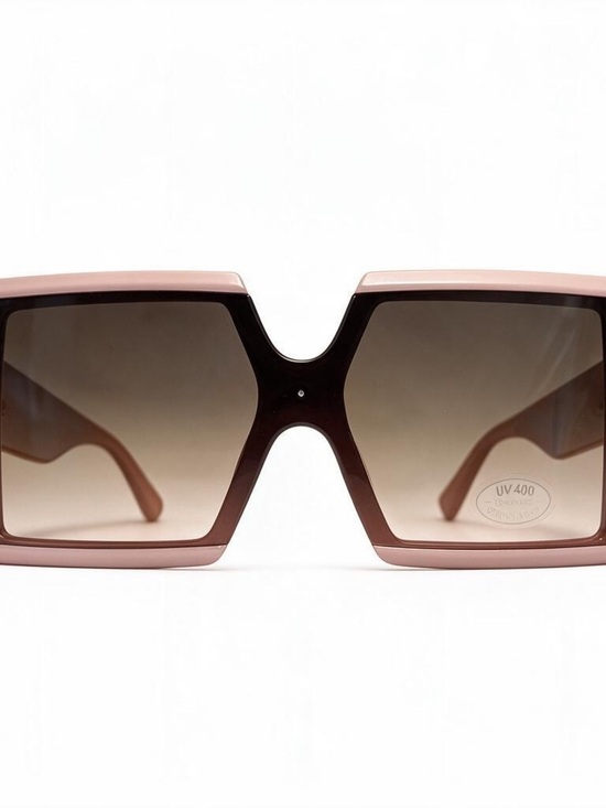 Accessories - Oversized Square Sunglasses in Mauve Pink - UV400 Protection